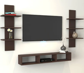 Trueliving Wall-Mounted Tv Unit with Shelf & Drawers 137.2 L x 33 W x 109.2 H